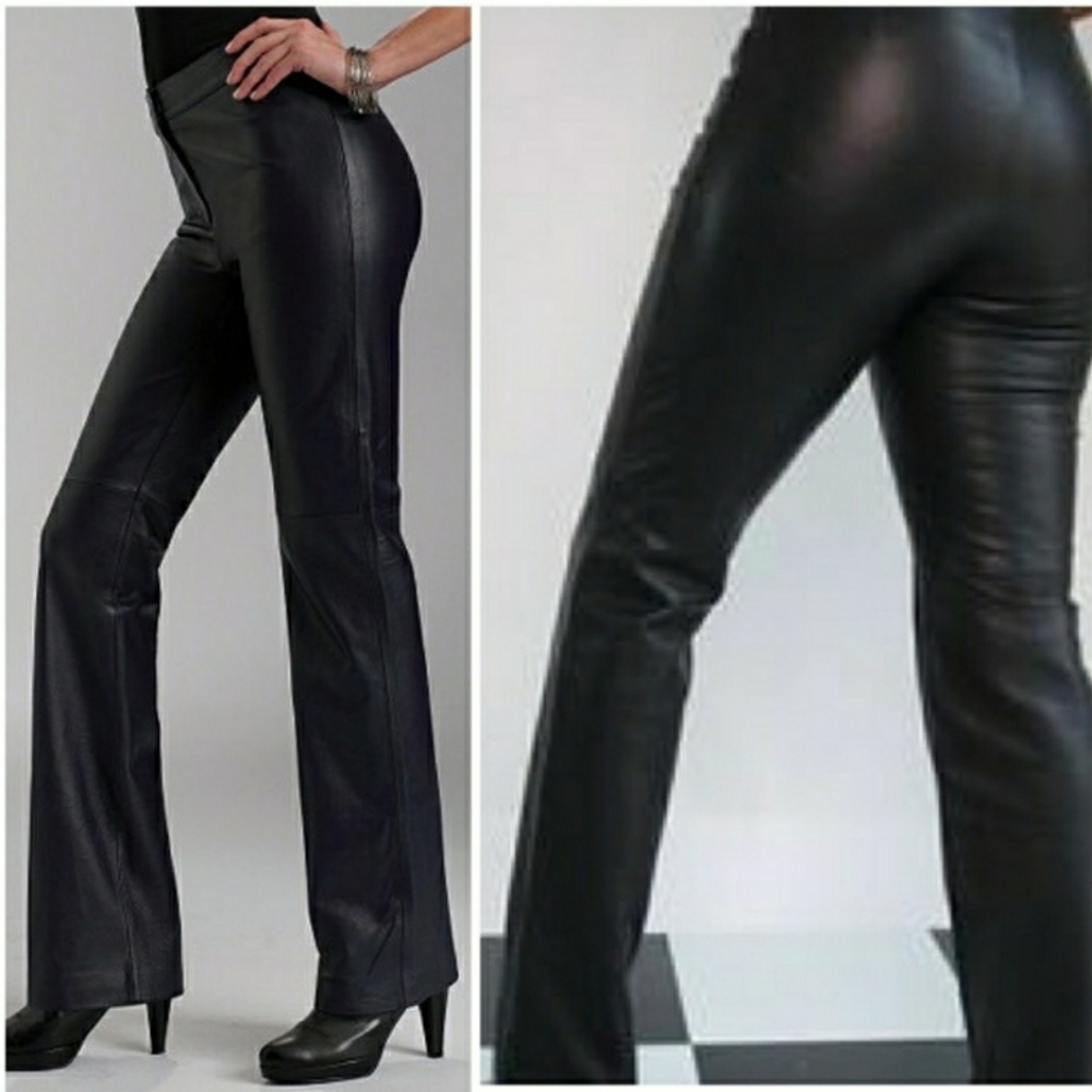 Apostrophe Black Leather Pants - Picture 2 of 8